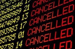 International flights cancelled